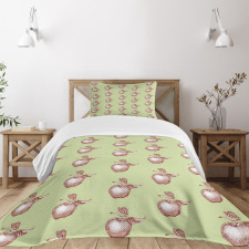 Vintage Stalks Leaf Fruit Bedspread Set