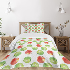 Watercolor Fruit Pattern Bedspread Set