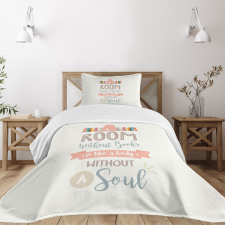 Book Shelf and a Words Bedspread Set