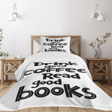Coffee and Books Bedspread Set