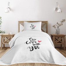 Brush Stroke Effect Words Bedspread Set