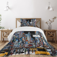 Night Scene New York Bedspread Set