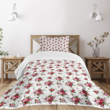 Bridal Bouquets Roses Bedspread Set