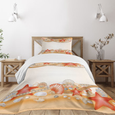 Sand Seashells Ropes Bedspread Set