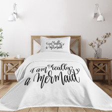 Girl Theme Slogan Bedspread Set