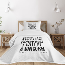 Optimism Slogan Bedspread Set