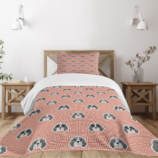 Beagle Puppy Squares Bedspread Set