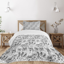 Terrier and Pug Bedspread Set