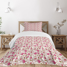 Pink Magnolia Garden Bedspread Set