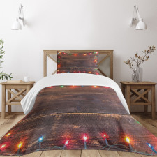 Wooden Board Rustic Bedspread Set