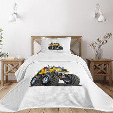 Giant Wheeled Monster Car Bedspread Set