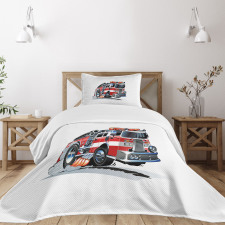 Fire Department Lorry Bedspread Set