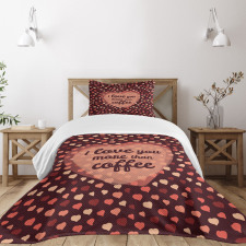 Coffee and Hearts Bedspread Set