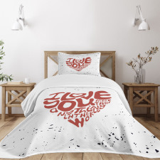 Grungy Heart Form Bedspread Set
