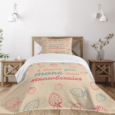 Pastel Strawberry Bedspread Set