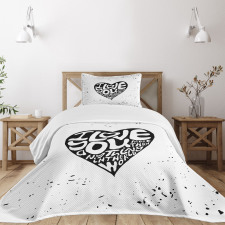 Grunge Art Heart Bedspread Set