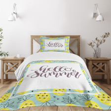 Yellow Pineapples Bedspread Set
