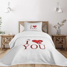 Sheep and Red Heart Bedspread Set