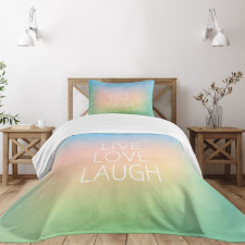 Bokeh Slogan Bedspread Set