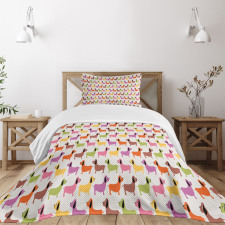 Colorful Puppy Motif Bedspread Set