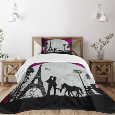 Couple with Full Moon Bedspread Set