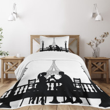 Couple in Dinner Paris Bedspread Set