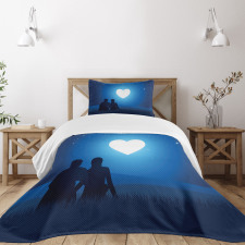 Couple Silhouette Bedspread Set