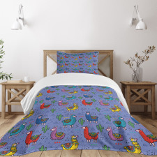 Cartoon Animal Triangles Bedspread Set