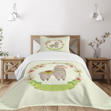 Colorful Watercolor Flora Bedspread Set