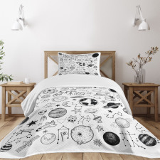 Planets Asteroids Cosmos Bedspread Set