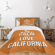 Love California Map Bedspread Set