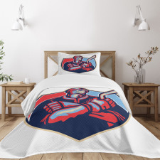 Player Holding Stick Bedspread Set