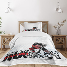 Goalie Playing Artwork Bedspread Set