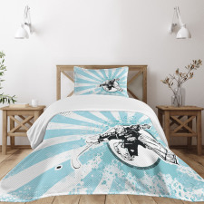 Retro Grunge Goaltender Bedspread Set