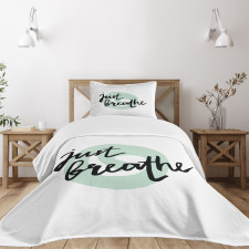 Modern Brush Words Bedspread Set