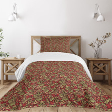 Doodle Swirls Floral Bedspread Set