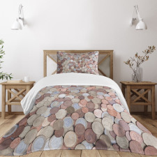 Euros and Cent Coins Bedspread Set