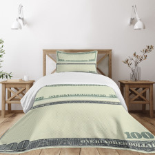 Dollar Bill Frame Pattern Bedspread Set