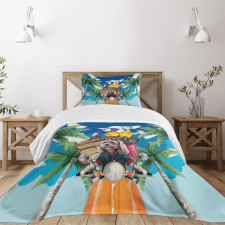 Puppy Tropic Island Bedspread Set