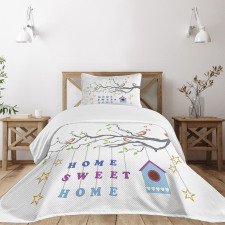 Bird Tree Stars Bedspread Set