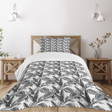 Tropical Tree Leaves Bedspread Set