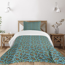 Retro Foliage Pattern Bedspread Set