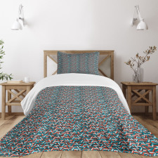 Triangle Shapes Mosaic Bedspread Set