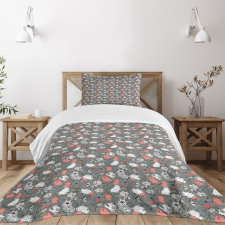 Rustic Flowers Pattern Bedspread Set