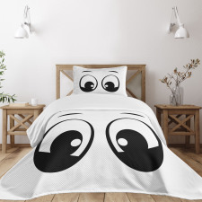 Surprised Cartoon Character Bedspread Set