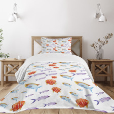 Goldfish and Mackerel Bedspread Set