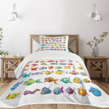 Happy Fish Abstract Bedspread Set