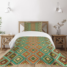 Retro Folk Accents Bedspread Set