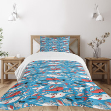 Underwater Life Pattern Bedspread Set