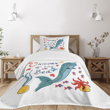 Colorful Swimming Whale Bedspread Set